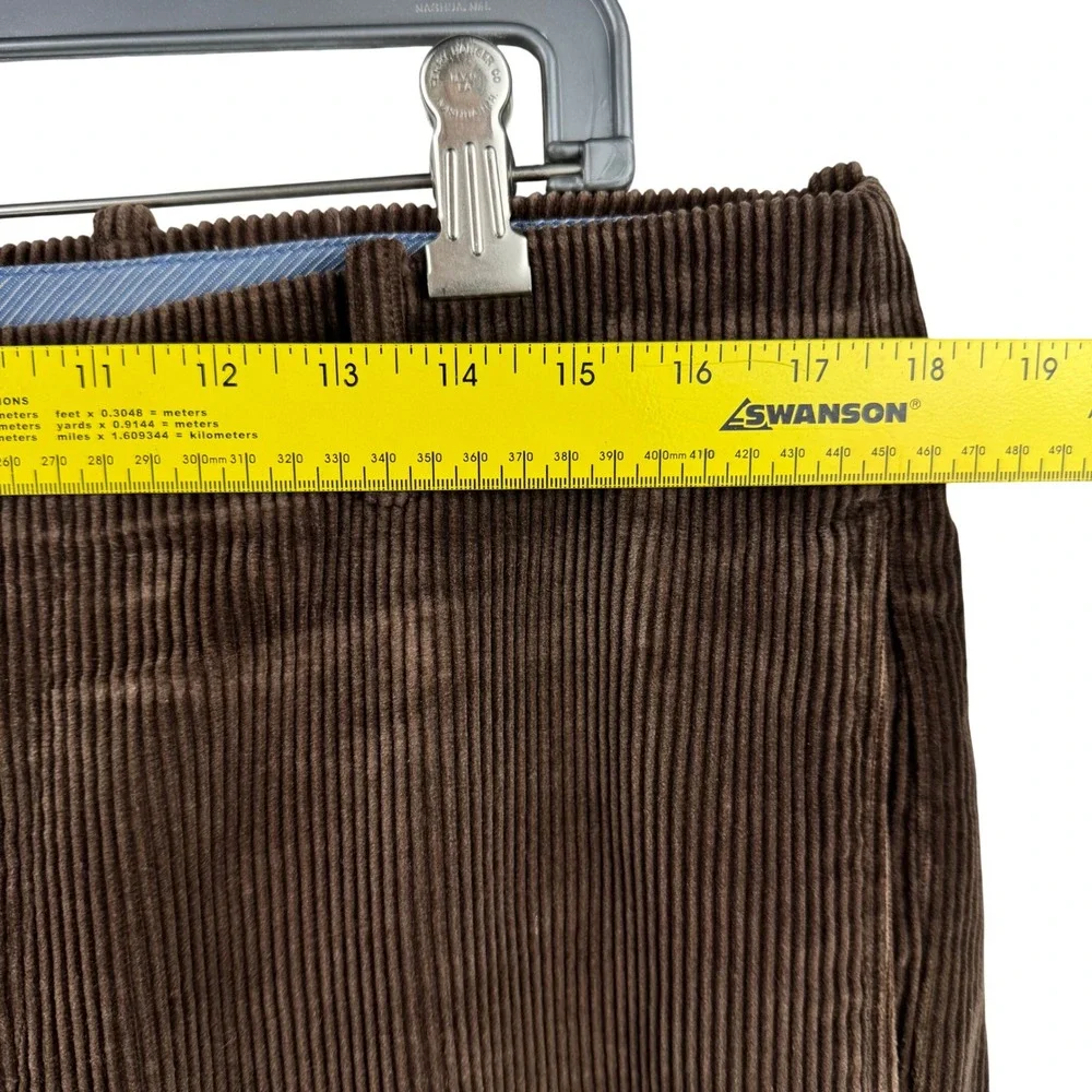 J. Crew Pants Vintage Corduroy‎ Brown Mens 33W 30L Relaxed Fit Cotton Flat Front
